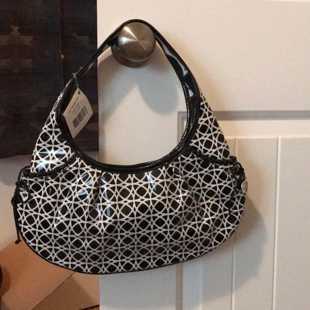 Vera Bradley retired black & white small hobo bag
